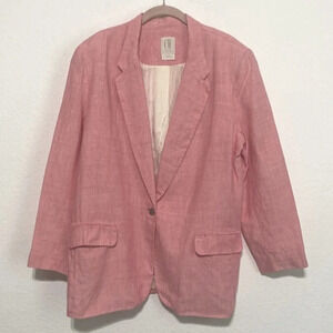 Clifford & Willis Vintage Pink Woven Linen Blazer Jacket